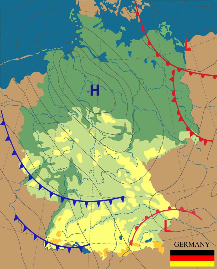 Deutschlandkarte Vorhersagung Wetterdaten für euerneuerbare Energien